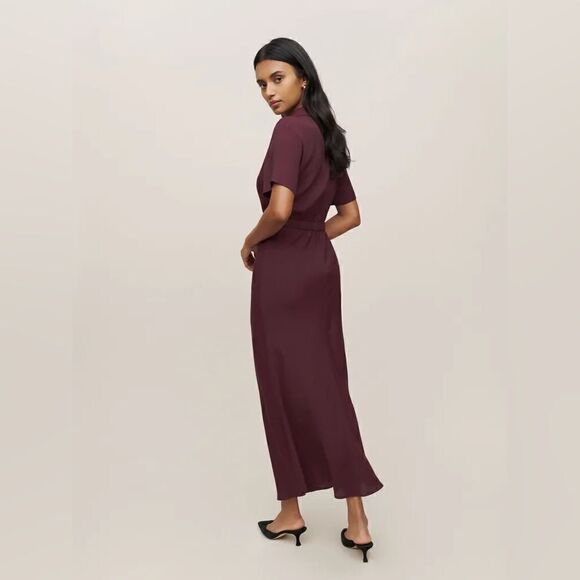 Reformation Danika Midi Dress color Prune XS - Picture 6 of 8